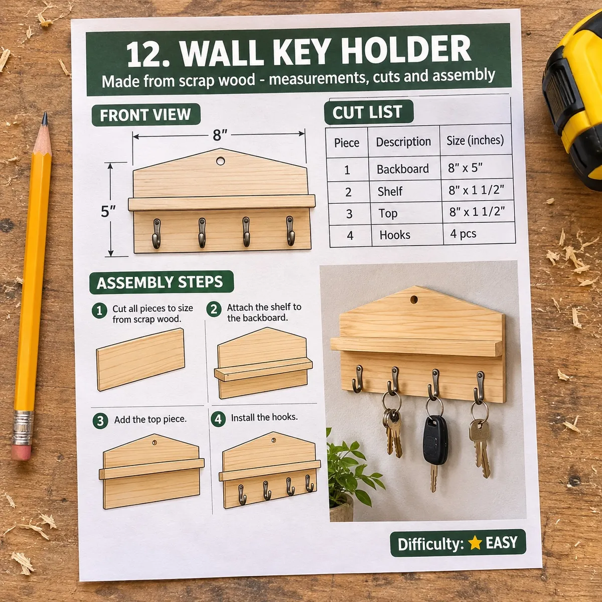 Example woodworking plan sheet