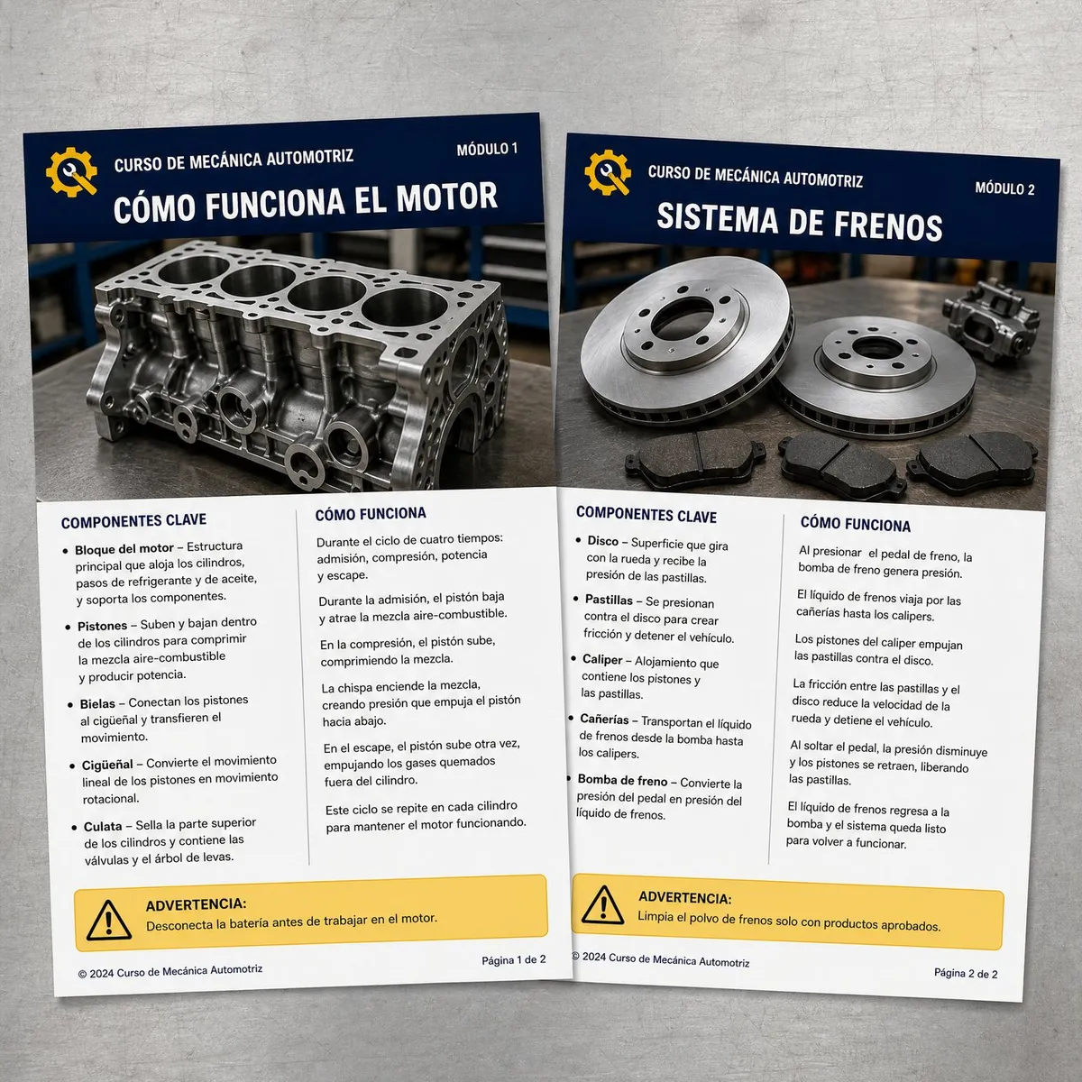 Guías de estudio: motor y frenos