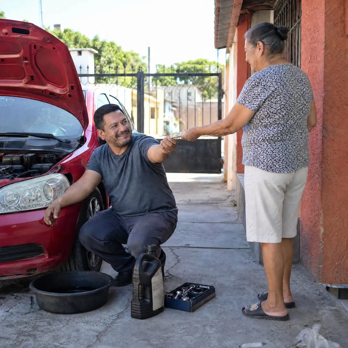 Ganando dinero extra con cambios de aceite
