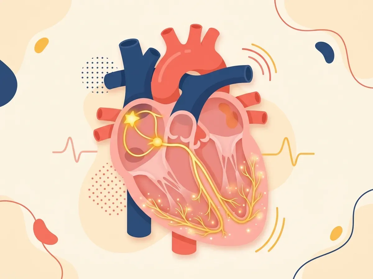 Ilustración del sistema de conducción del corazón