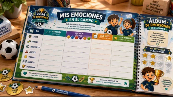 Álbum de Emociones abierto en el registro semanal