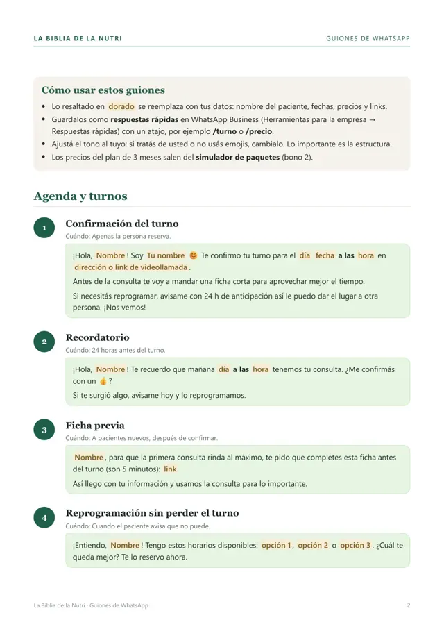 Guiones de WhatsApp