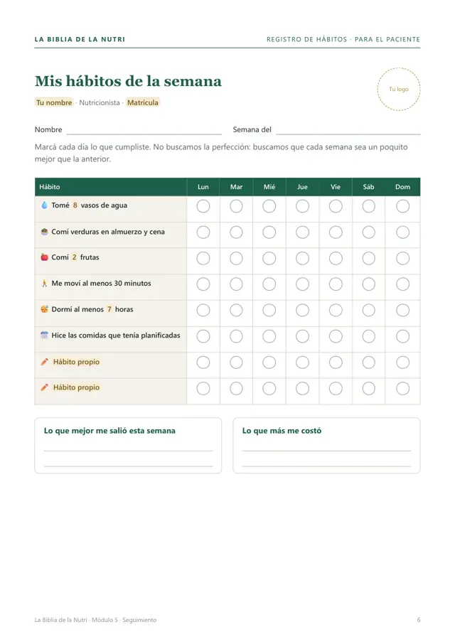 Registro de hábitos