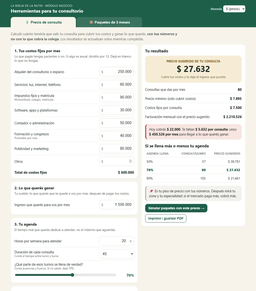 Calculadora de precio