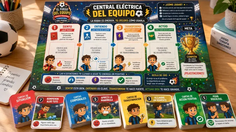 El Fuego del Equipo: tablero y mazos