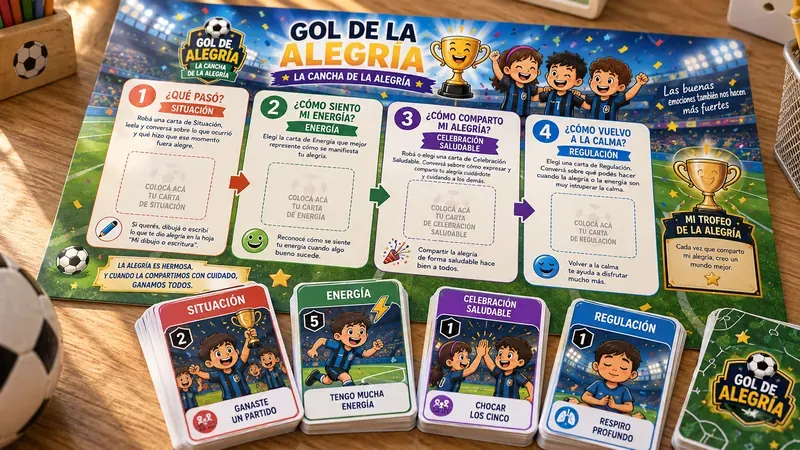 Gol de la Alegría: tablero y mazos