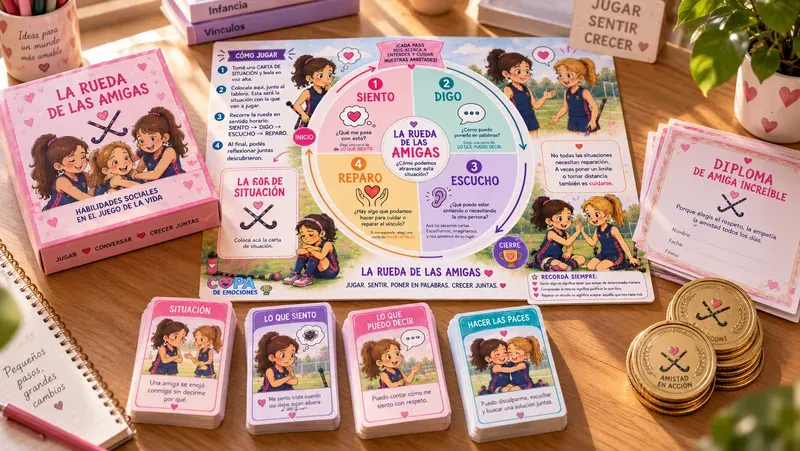 La Rueda de las Amigas: tablero y mazos