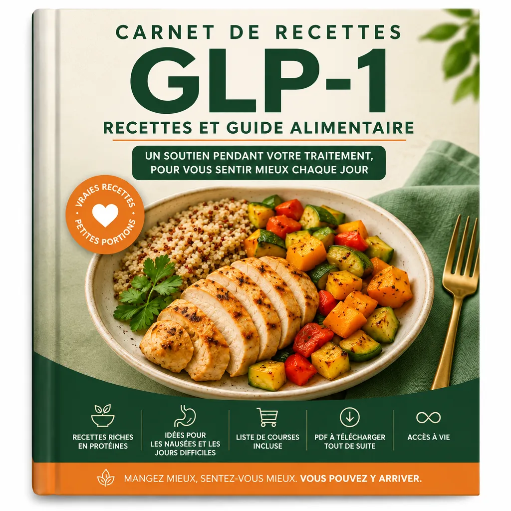 Carnet de recettes GLP-1 – couverture du guide en PDF