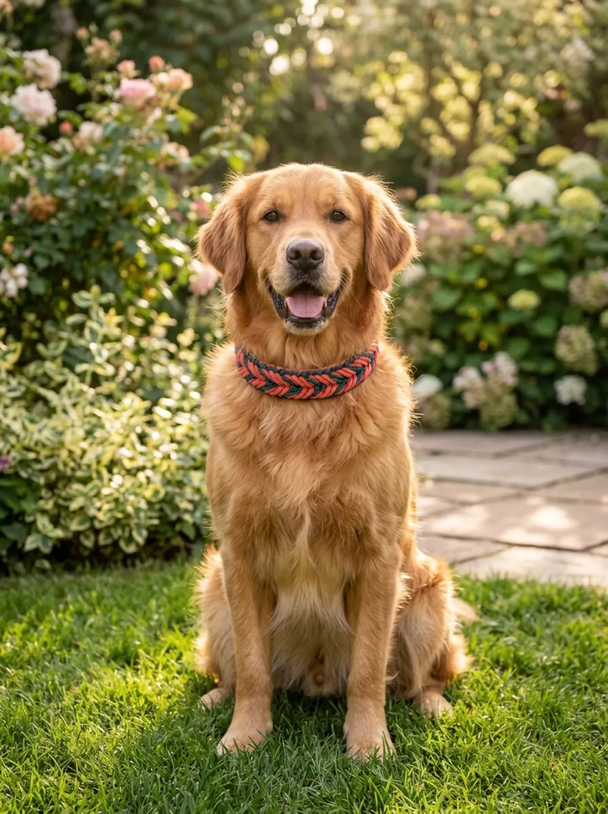 Perro con collar de paracord