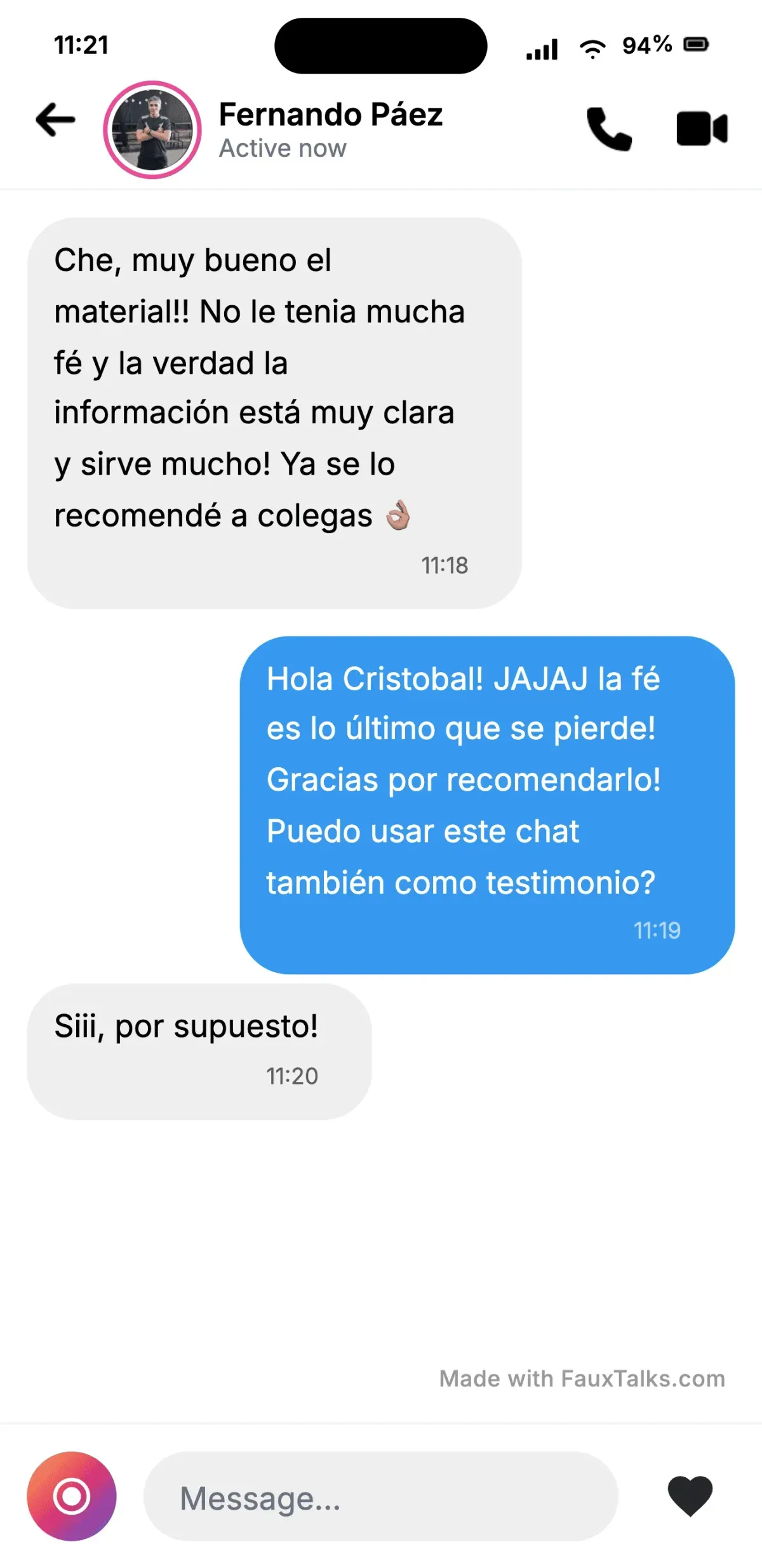 Mensaje recibido de un kinesiólogo — 3 de 4