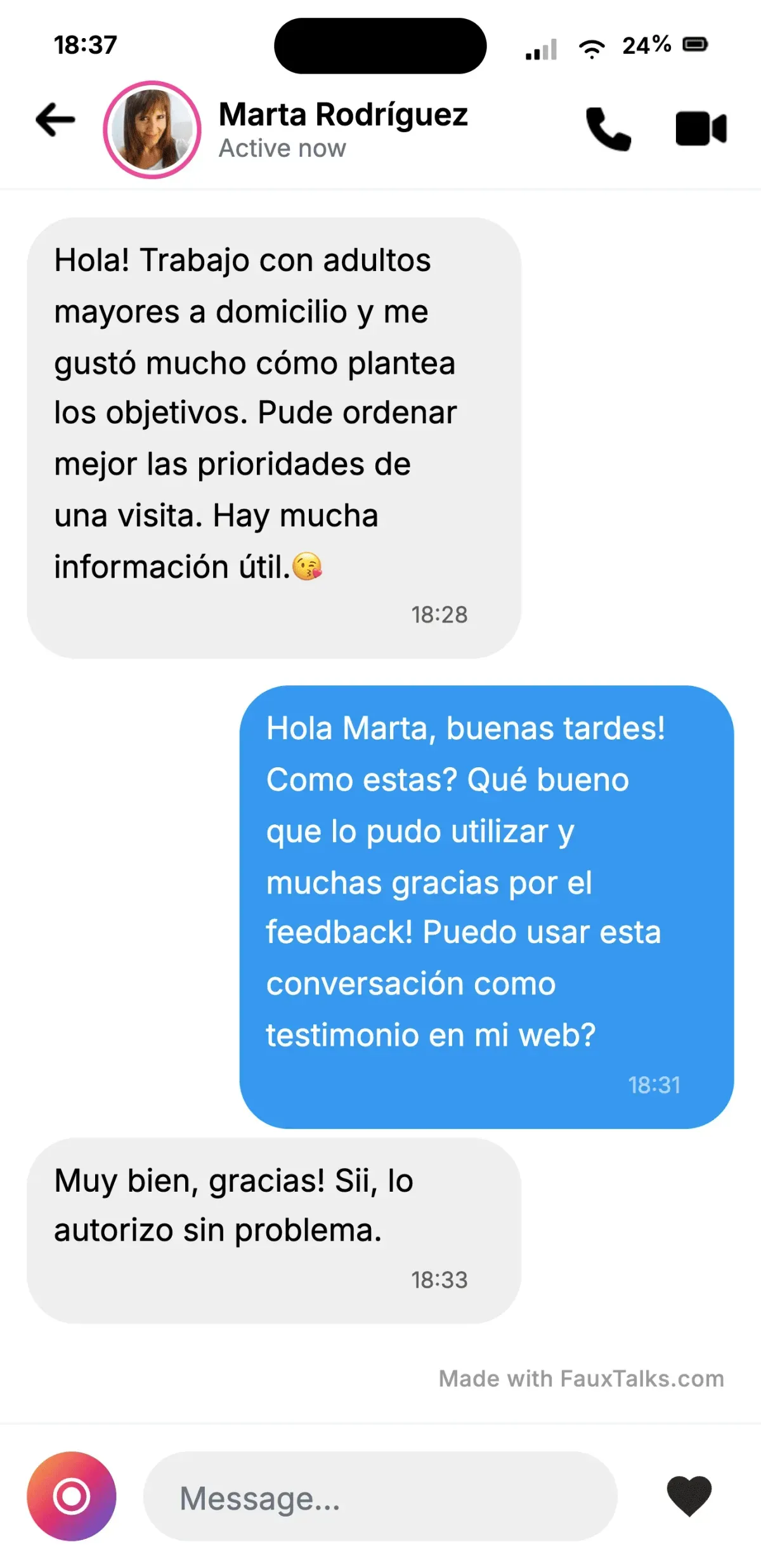 Mensaje recibido de un kinesiólogo — 2 de 4