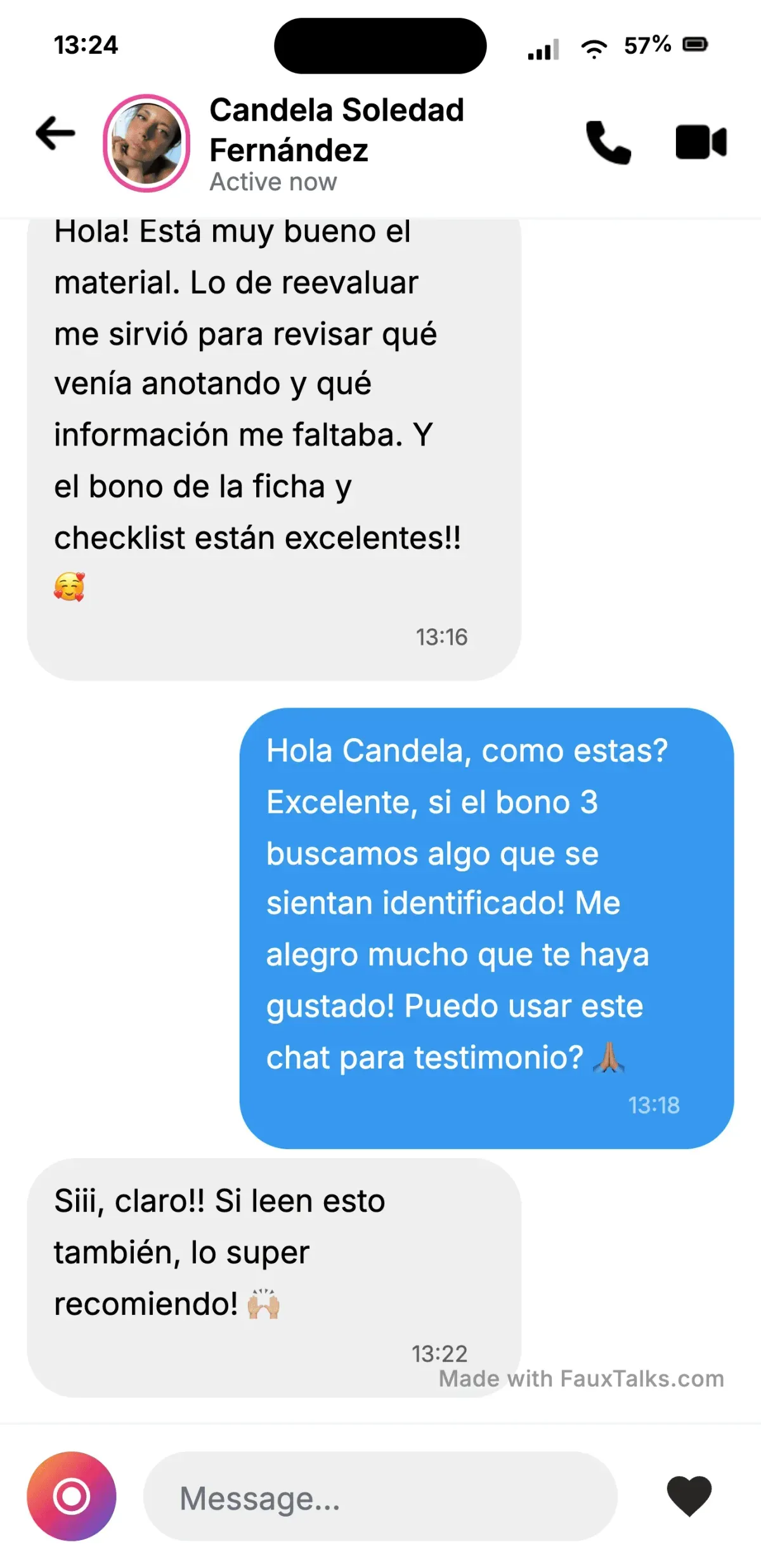 Mensaje recibido de un kinesiólogo — 1 de 4