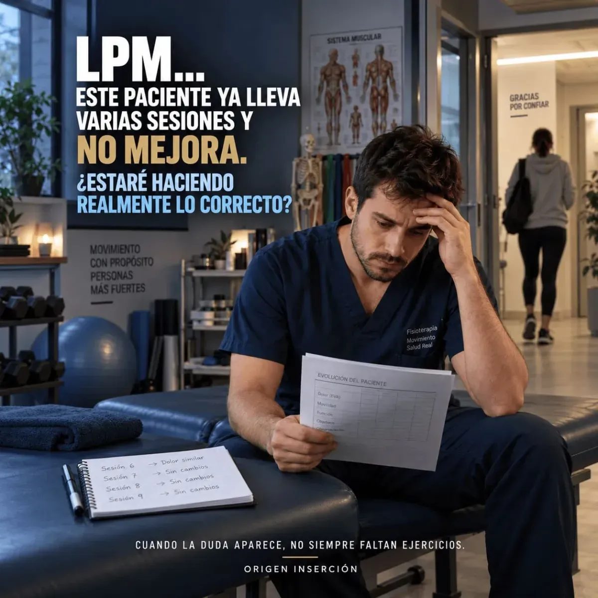 Kinesiólogo frente a un paciente que no avanza