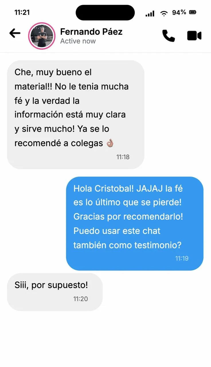 Mensaje recibido de un kinesiólogo — 2 de 4