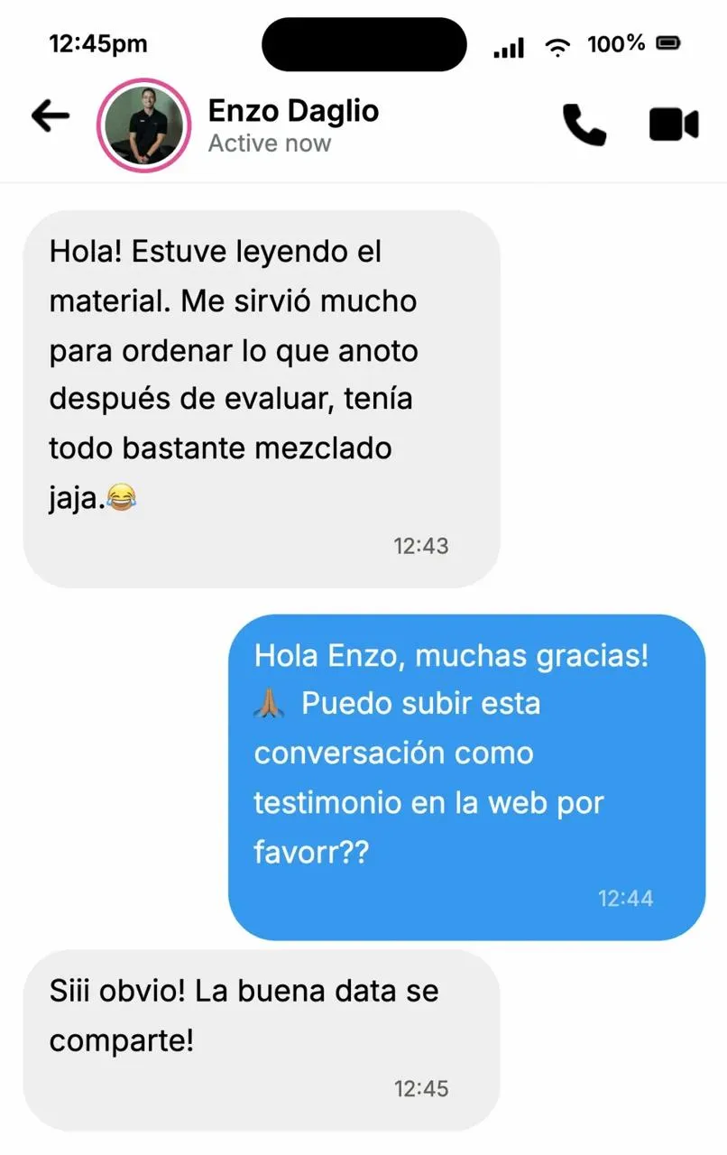 Mensaje recibido de un kinesiólogo — 4 de 4