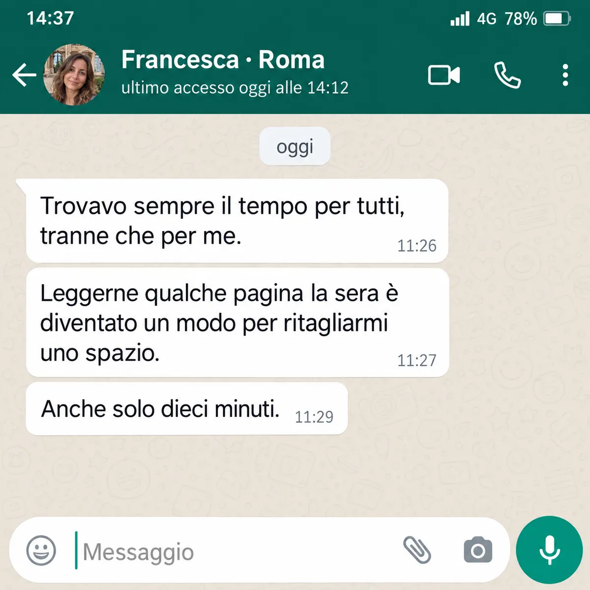 Messaggio di Francesca, Roma