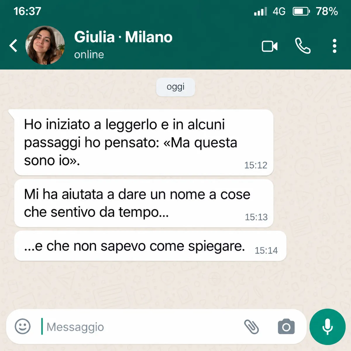 Messaggio di Giulia, Milano