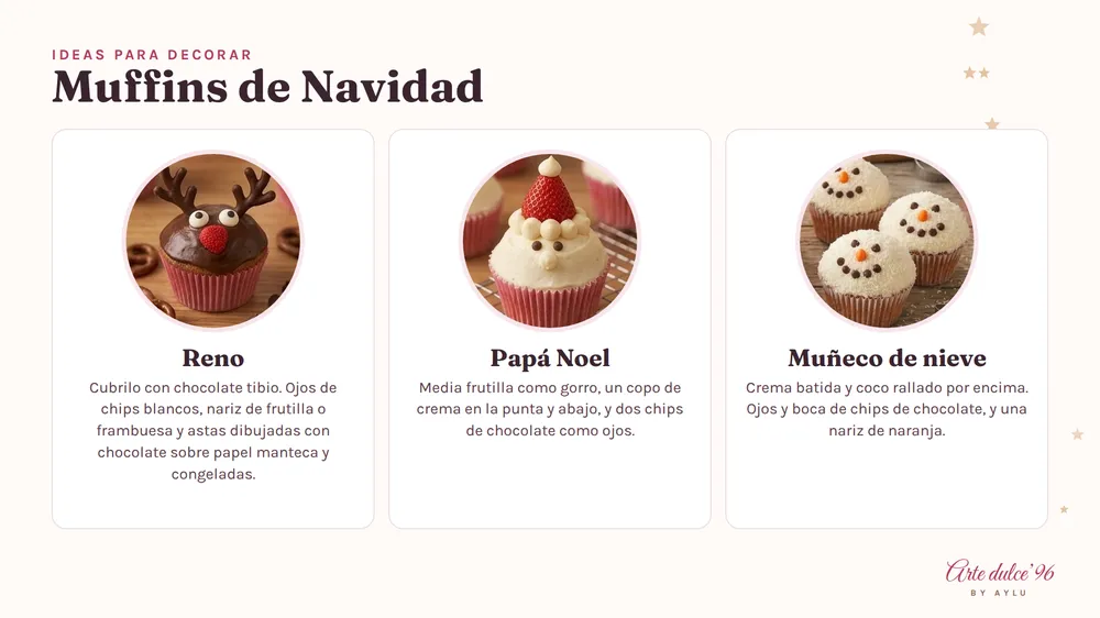 Muffins de Navidad para decorar con los chicos