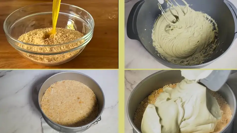 Cheesecake de pistacho, paso a paso