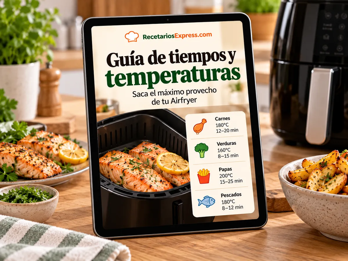 Guía de tiempos y temperaturas para airfryer