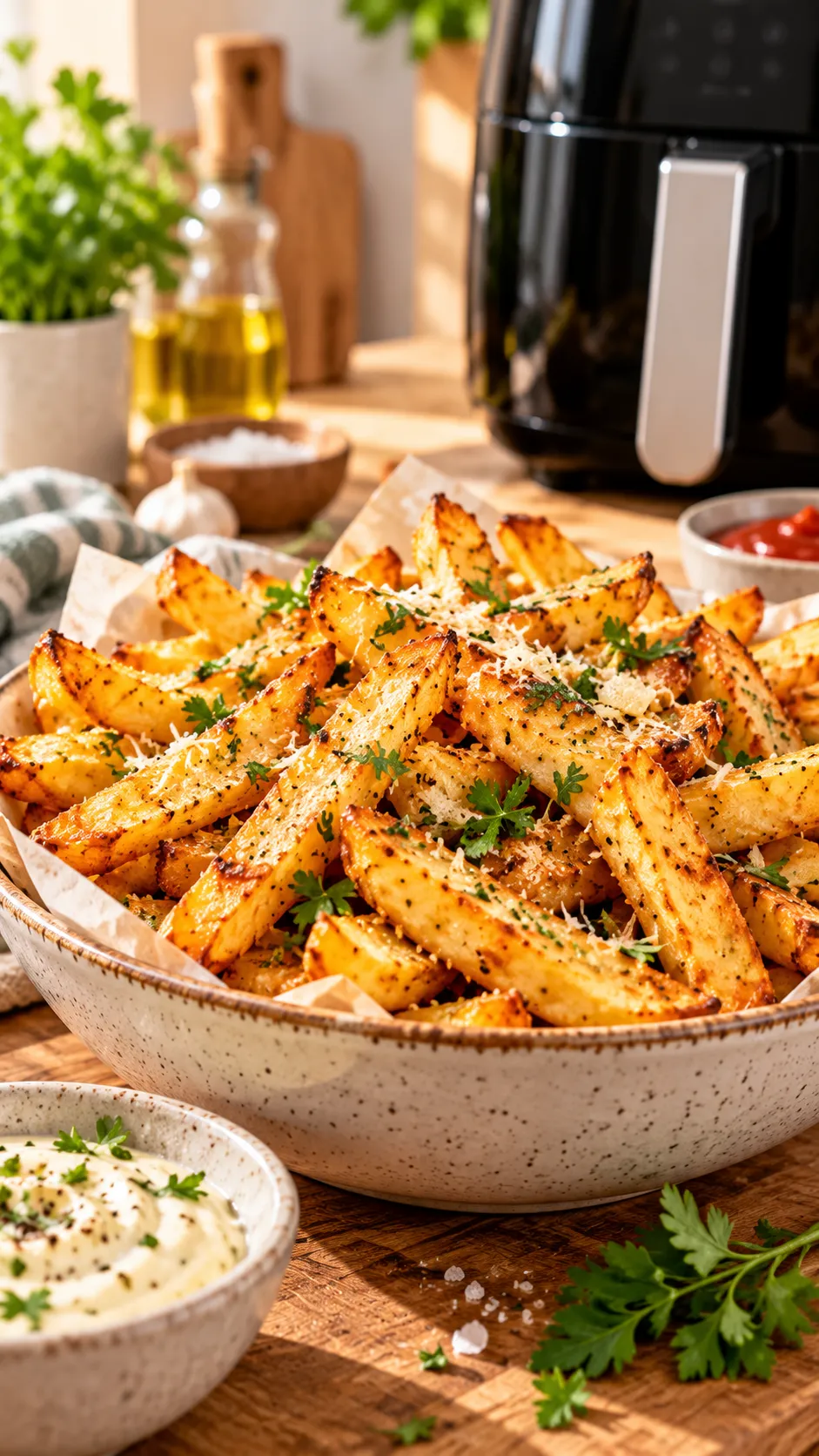 Patatas crujientes preparadas en airfryer