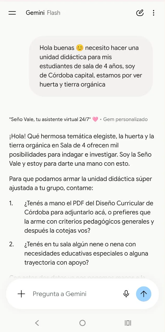 Captura del chat con el Asistente de IA 2