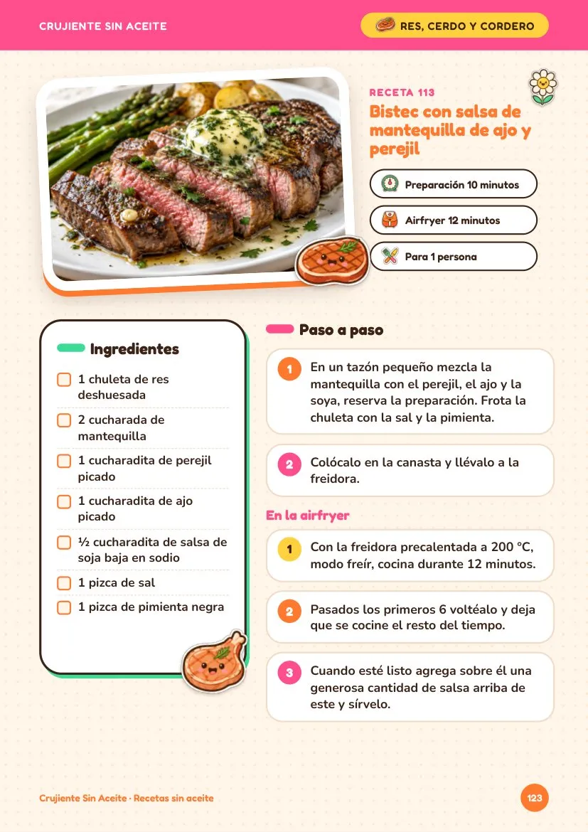 Receta de bistec con papas