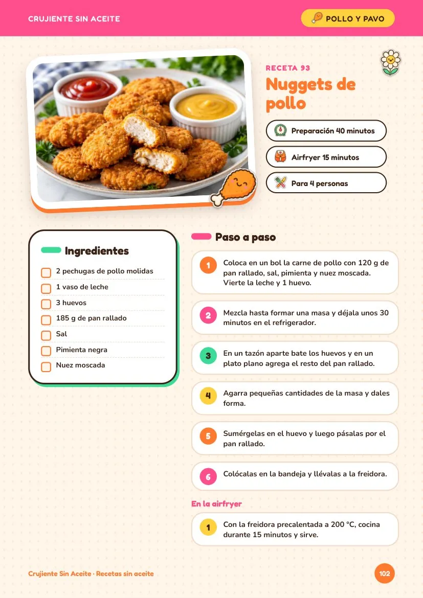 Receta de nuggets de pollo