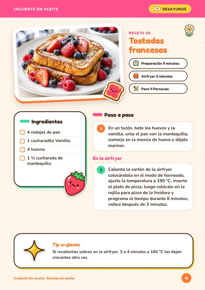 Receta de tostadas francesas