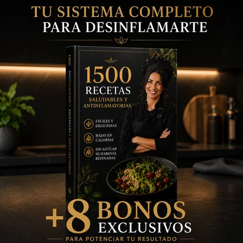 1500 Recetas Saludables y Antiinflamatorias + 8 Bonos Exclusivos de Regalo 🎁